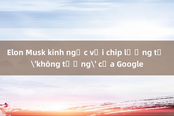 Elon Musk kinh ngạc với chip lượng tử 'không tưởng' của Google