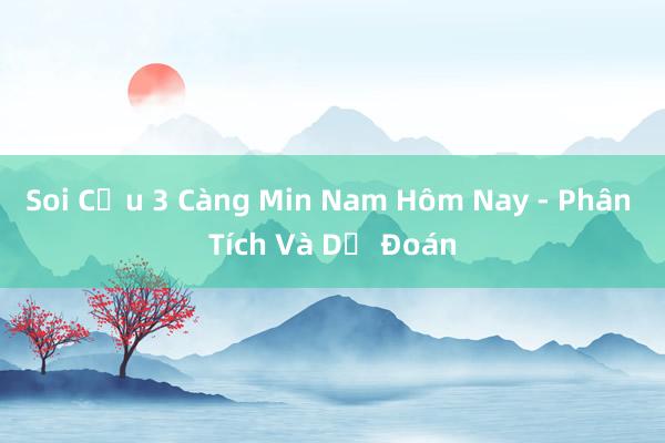 Soi Cầu 3 Càng Min Nam Hôm Nay - Phân Tích Và Dự Đoán