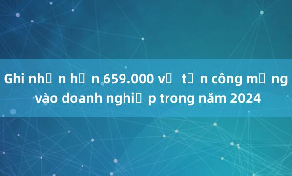 Ghi nhận hơn 659.000 vụ tấn công mạng vào doanh nghiệp trong năm 2024