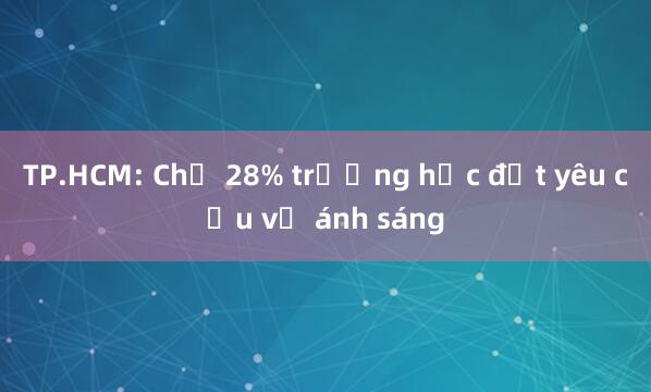 TP.HCM: Chỉ 28% trường học đạt yêu cầu về ánh sáng